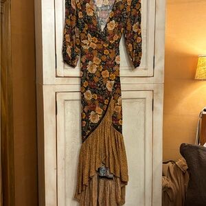 Farm Rio Anthropologie Madrid Floral Wrap Dress in Size Small